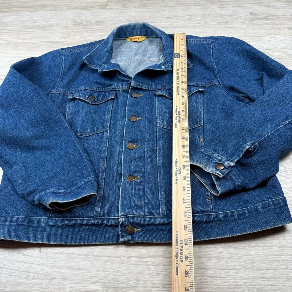 Vintage 90s Rustler Dark Blue Denim Trucker Jacket Mens Size XL Made In USA - Picture 4 of 6